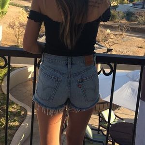 Levi’s high waist denim shorts